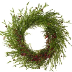 Clearance Christmas Land 50″ (127Cm) Green Spray And Red Berry Christmas Wreath