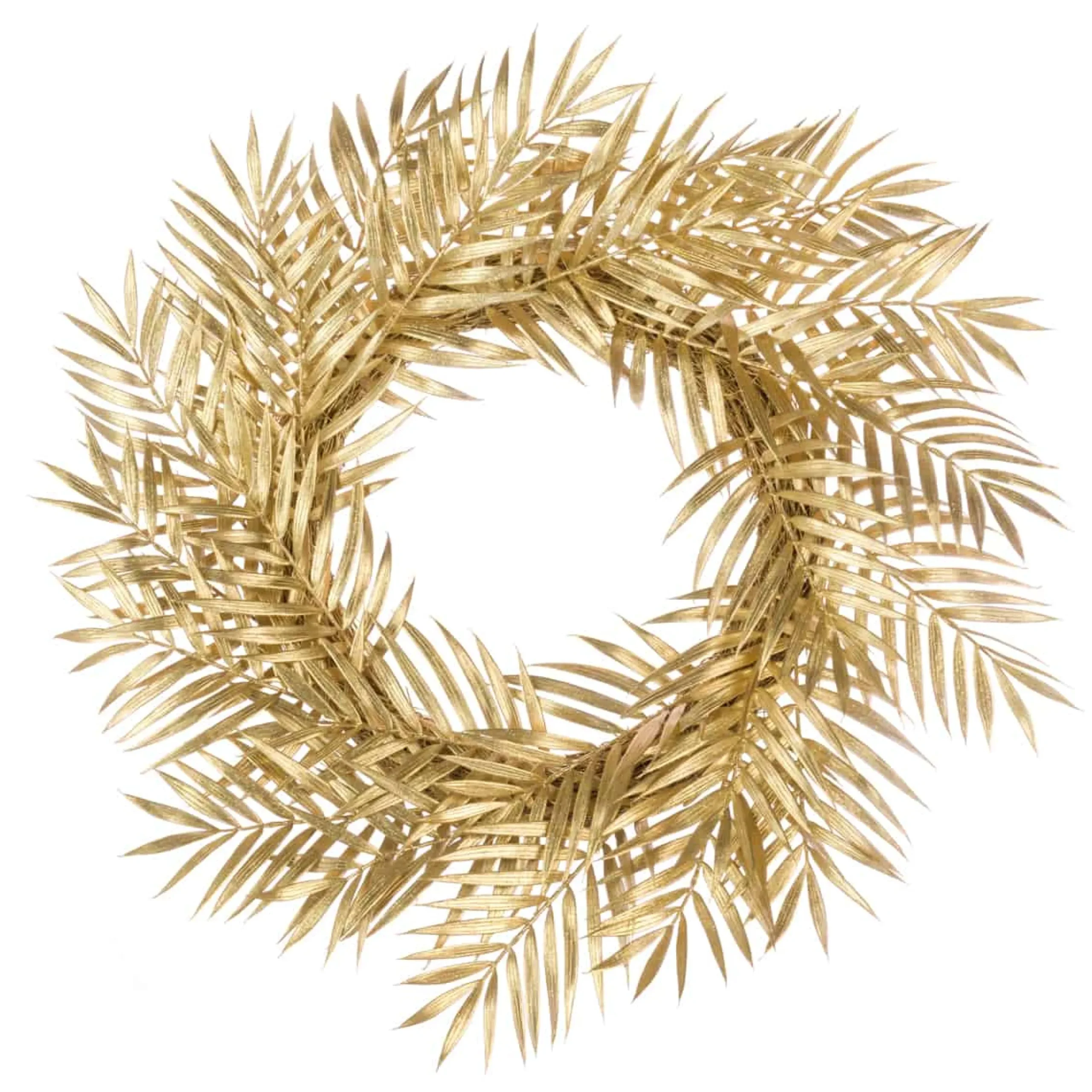 Clearance Christmas Land 22″ (56Cm) Metallic Gold Fern Christmas Wreath