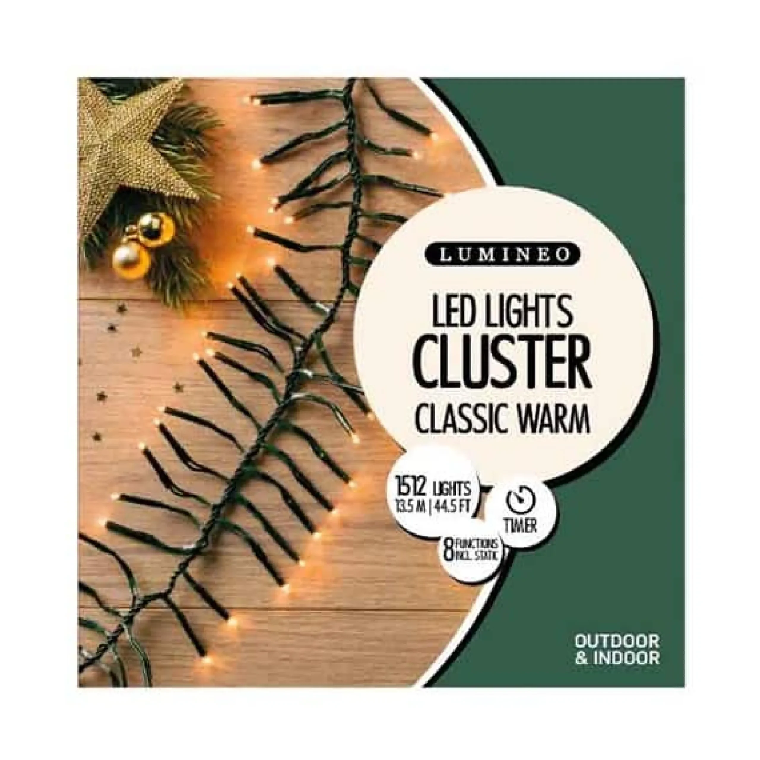 Best Christmas Land 1512 Led Twinkle Cluster Christmas Lights Warm White With Green Cable