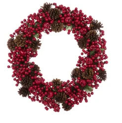 Clearance Christmas Land Berry Pinecone Christmas Wreath – 45 Cm