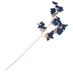 Best Christmas Land Blue Fabric Hydrangea With Gold Glitter Stem