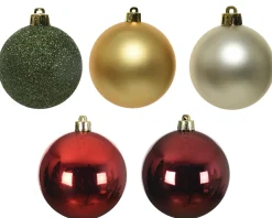 Best Christmas Land Christmas Baubles Mixed Shatterproof (Pack Of 30)