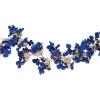 Discount Christmas Land 180Cm Blue And Gold Hydrangea Garland