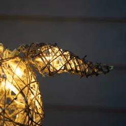 Best Christmas Land 130Cm Gold Glitter Reindeer With 80 Warm White Led Lights