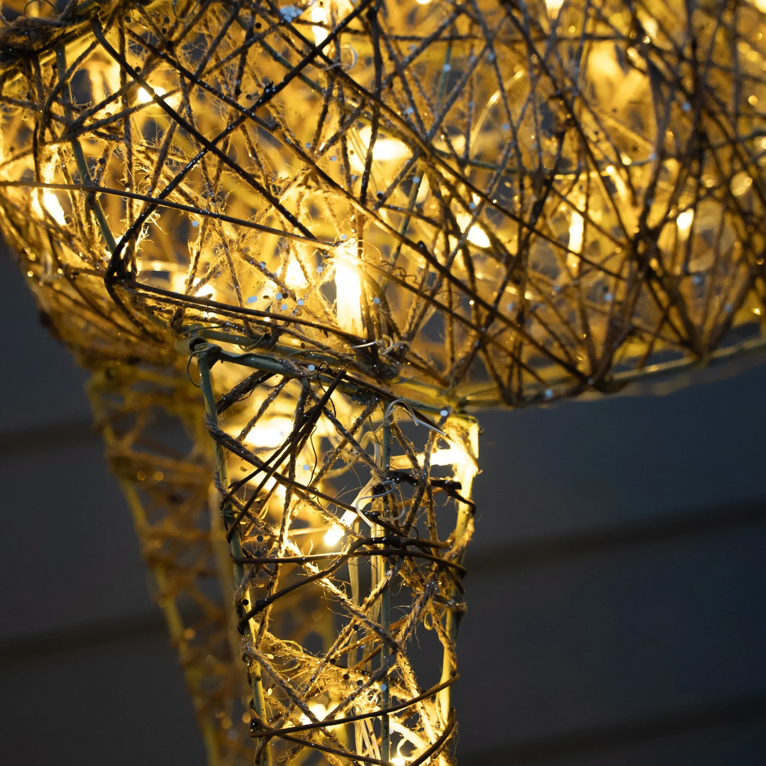 Best Christmas Land 130Cm Gold Glitter Reindeer With 80 Warm White Led Lights