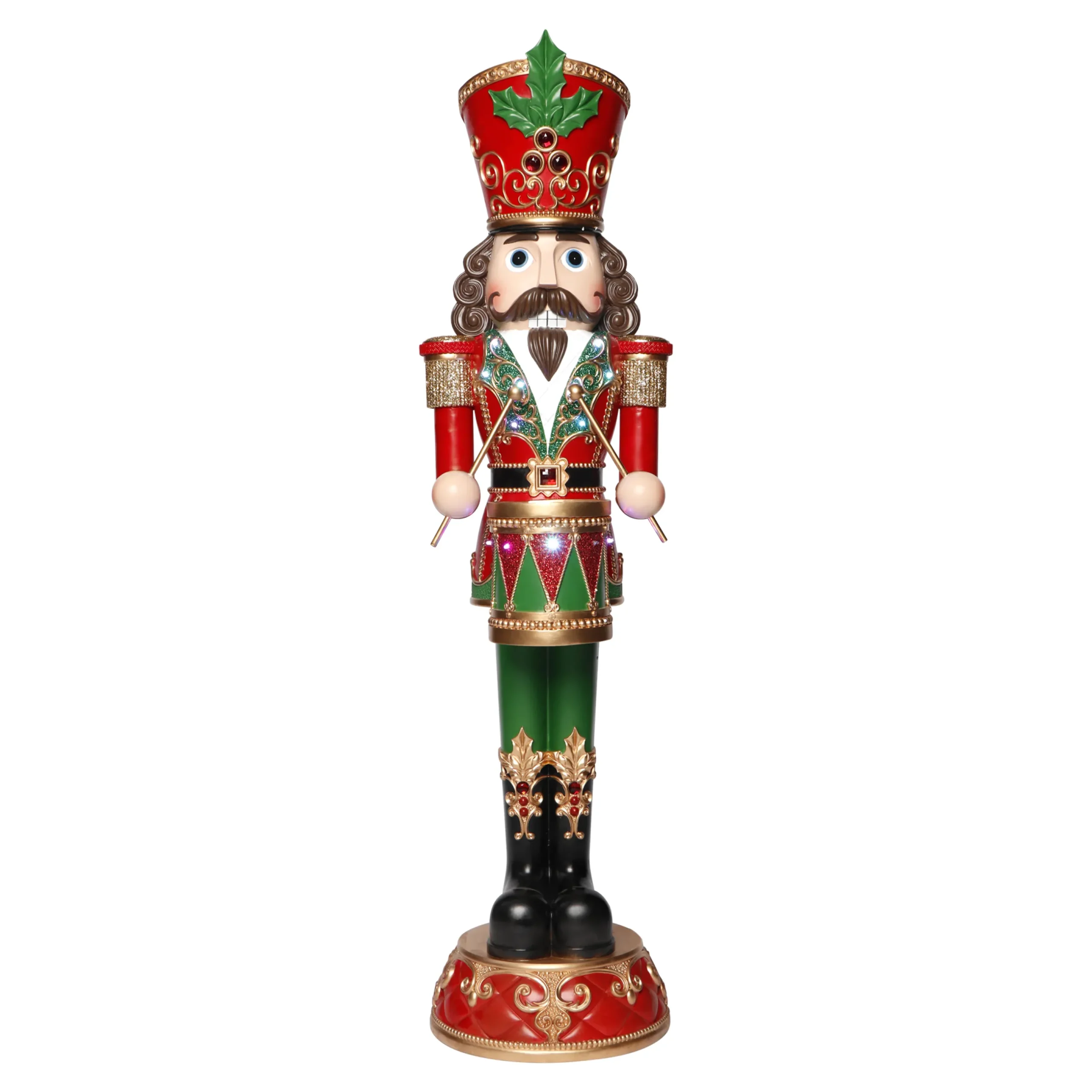 Best Christmas Land 153Cm Led Burgundy Nutcracker