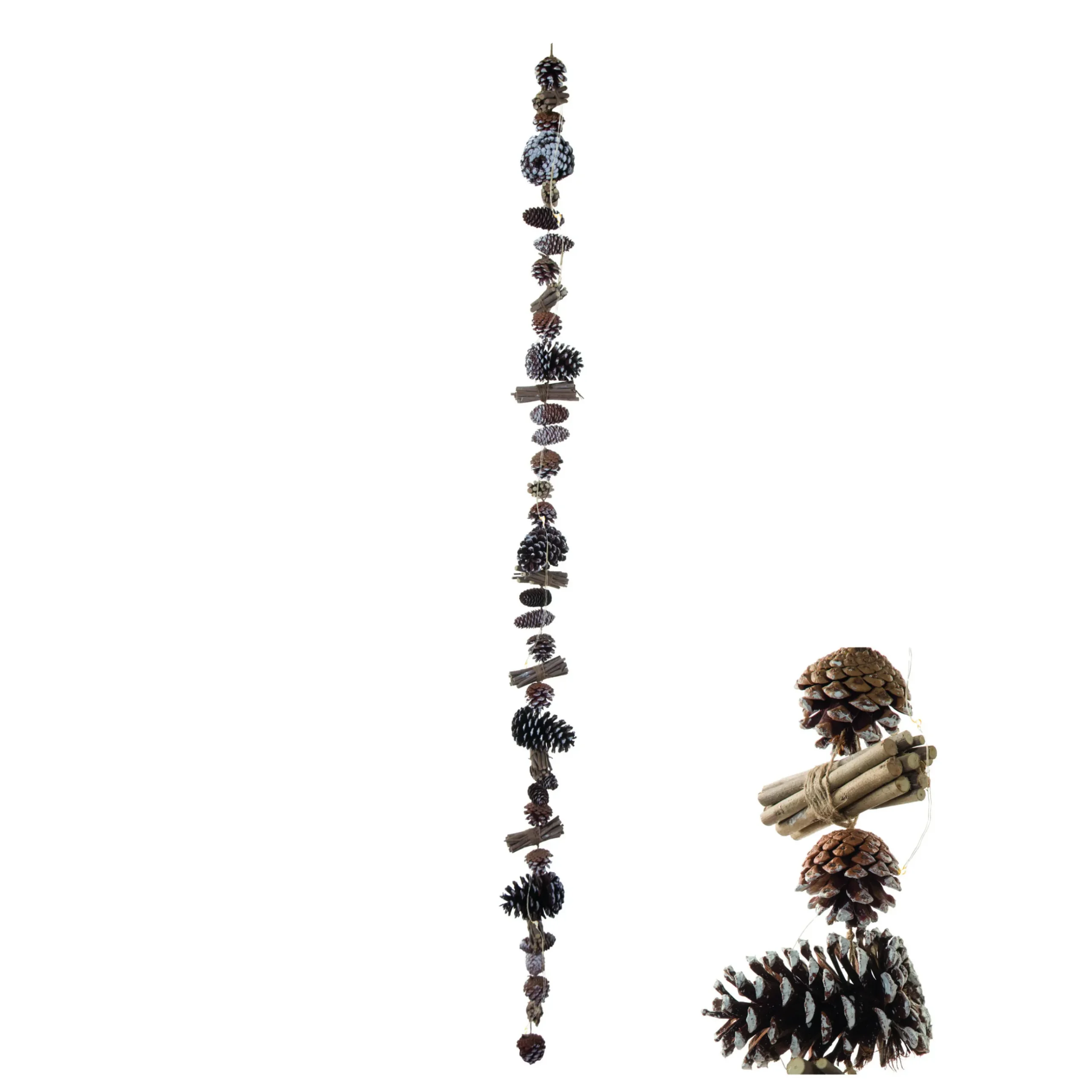 Christmas Land 170Cm Pinecone Garland With Led
