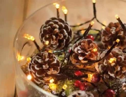 Clearance Christmas Land Durawise Warm White Battery Christmas Lights With Timer (Black Wire) Various Sizes