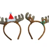 Outlet Christmas Land Fabric Glitter Antlers With Holly/ Hat Hairband