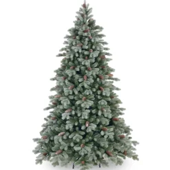 New Christmas Land 7.5Ft Feel Real Frosted Colorado Spruce Artificial Christmas Tree