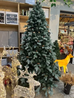 New Christmas Land 7.5Ft Feel Real Frosted Colorado Spruce Artificial Christmas Tree