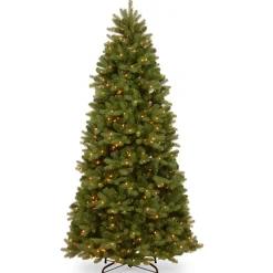 Online Christmas Land 12Ft Feel Real Newberry Spruce Pre-Lit Slim Artificial Christmas Tree