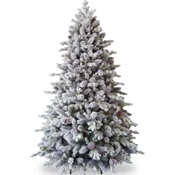 Best Christmas Land 7.5Ft Feel Real Snowy Waterford Pine Artificial Christmas Tree