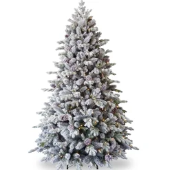 Online Christmas Land 9Ft Feel Real Snowy Waterford Pine Pre-Lit Artificial Christmas Tree