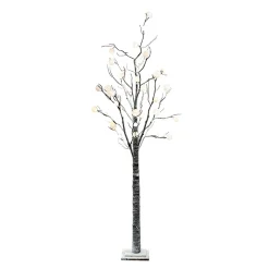Best Christmas Land 6Ft Led Artificial Twig Christmas Tree With Snowball Lights