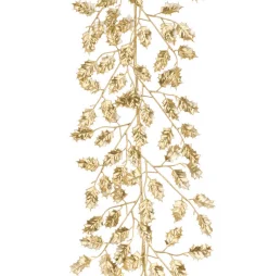 Clearance Christmas Land 6Ft Metallic Holly Christmas Garland
