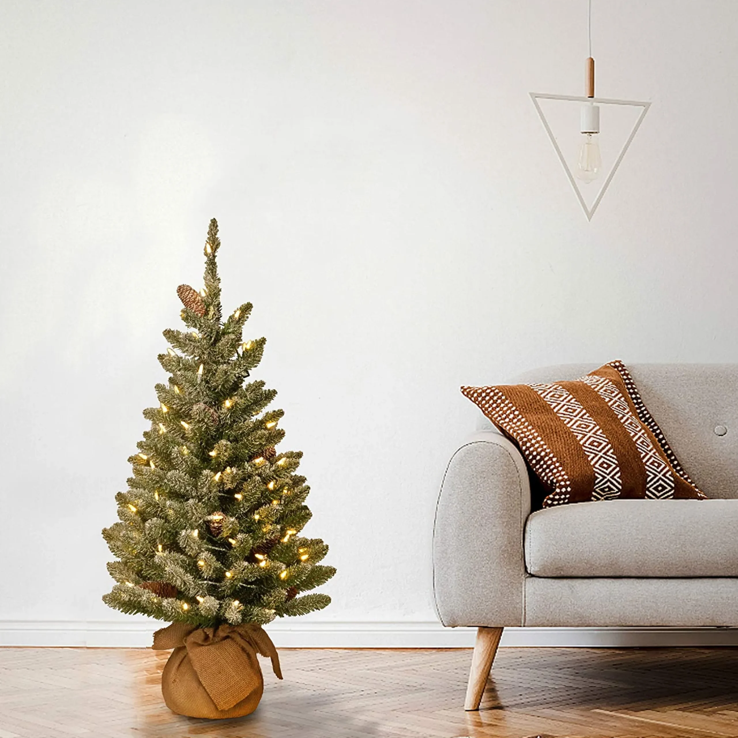 Online Christmas Land 3Ft Snowy Concolor Fir Pre-Lit Artificial Christmas Tree