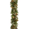 Best Christmas Land 9Ft Wintry Pine Garland With Cones, Red Berries And Snowflakes