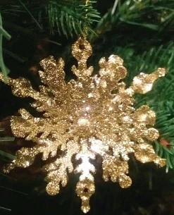 Outlet Christmas Land Gold Glitter Snowflake – Christmas Tree Decor