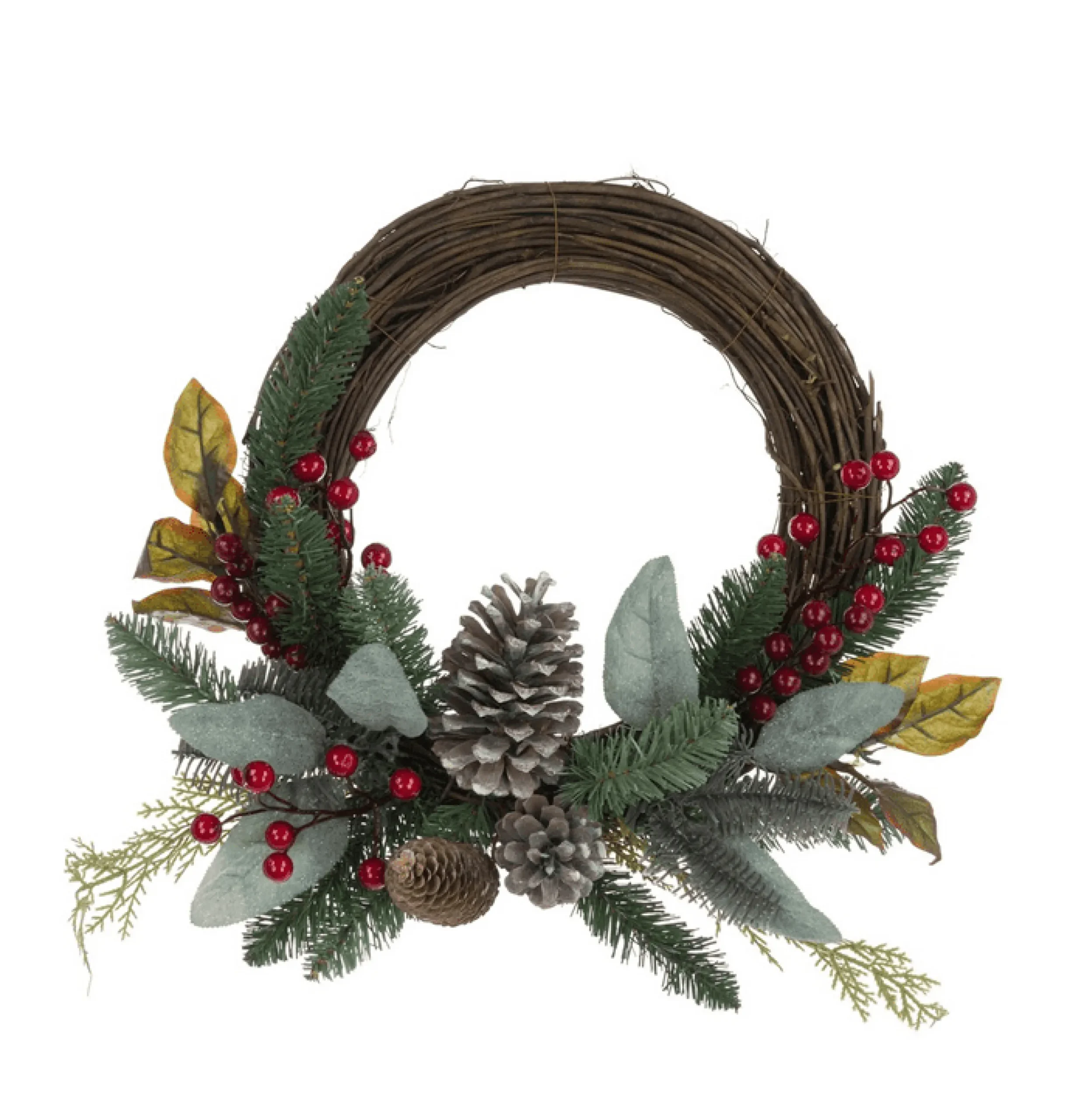 New Christmas Land Hawes Berry Rattan Christmas Wreath – 40 Cm