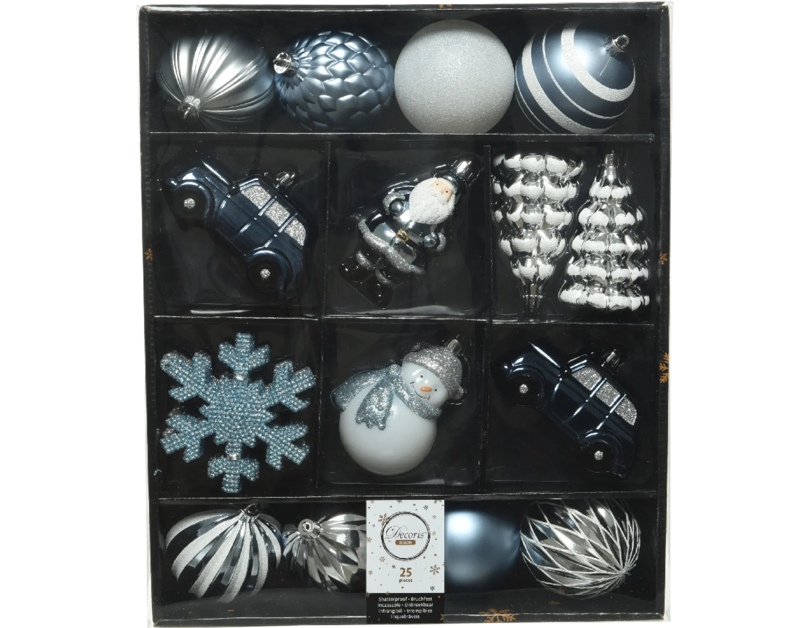 Best Christmas Land Mixed Christmas Bauble Box Winter Blue
