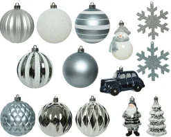 Best Christmas Land Mixed Christmas Bauble Box Winter Blue